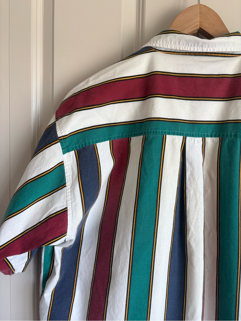Vintage Sasson 90s Butter Mom Striped Oversized Button Up Shirt Colorblock XL - Picture 6 of 10